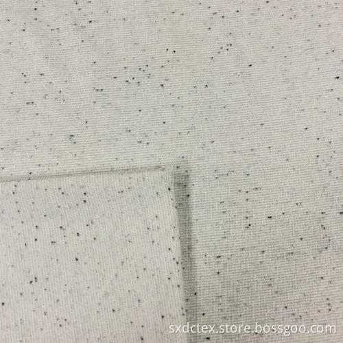 Knitted CVC Terry Silver Metelic Fabric